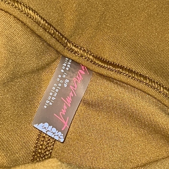 FREE People Yellow Mustard Heart Rate Biker Shorts Size Small in Alchemy - Picture 11 of 15